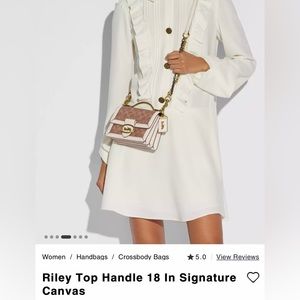 Coach Riley Top Handle 18 In Signature Canvas